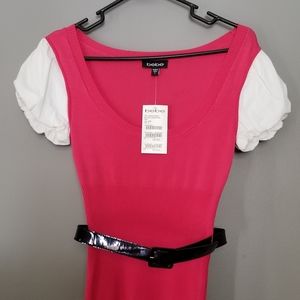 Bebe Puff Sleeve Empire Waist Top Size Small